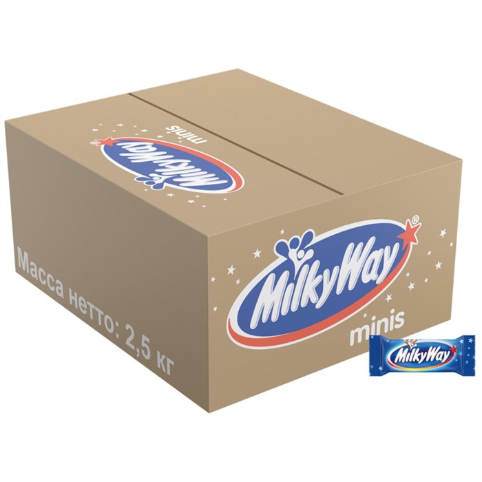 Шоколадный батончик Milky Way Minis, 2,5кг/уп 1678463 - фото 925404