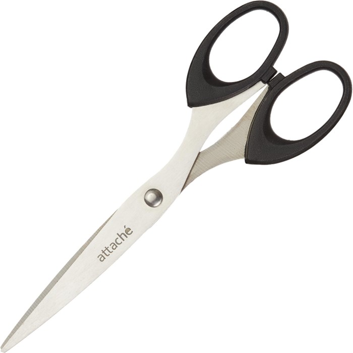 Ножницы Attache 169 мм с пластик. эллиптическими ручками,цвет черный - фото 927131