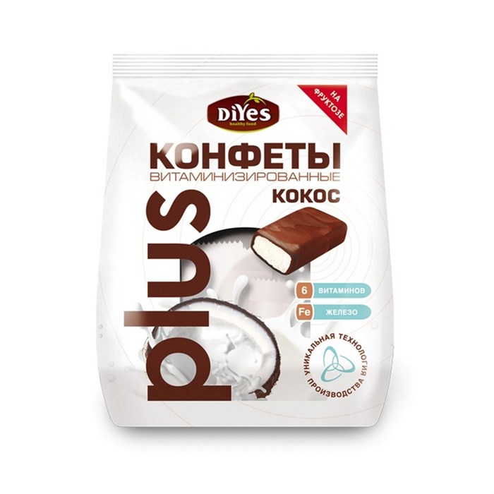 Конфеты DiYes Кокосовые витаминизированные на фруктозе, 200г - фото 934001