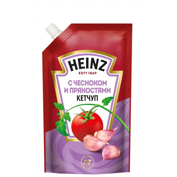Кетчуп Heinz С чесноком и пряностями дой-пак, 320 г - фото 938008