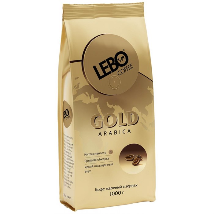 Кофе Lebo Gold  в зернах,арабика,средней обжарки, 1кг - фото 941780