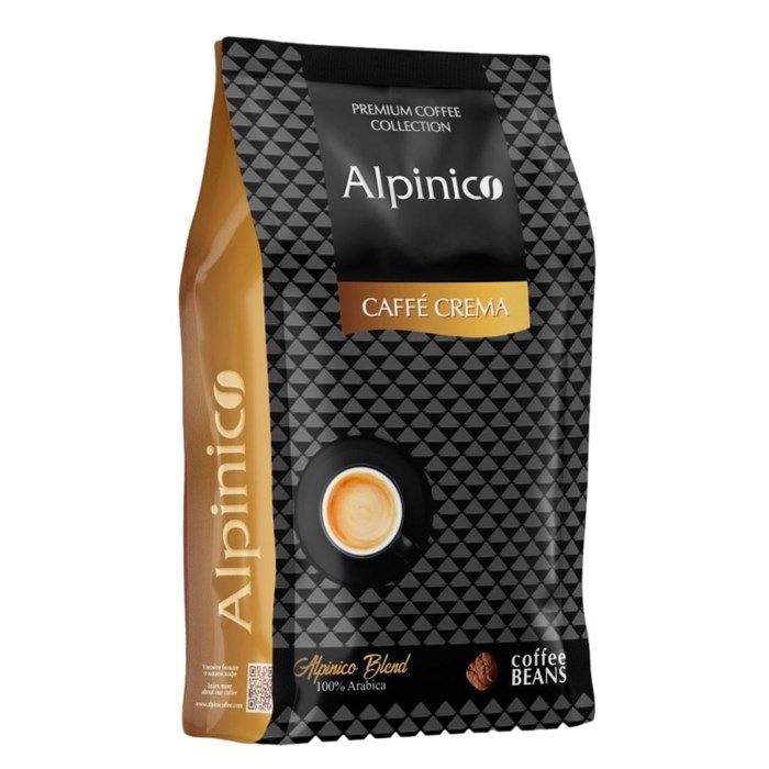 Кофе Alpinico Caffe Crema 100% арабика в зернах 1кг - фото 943448