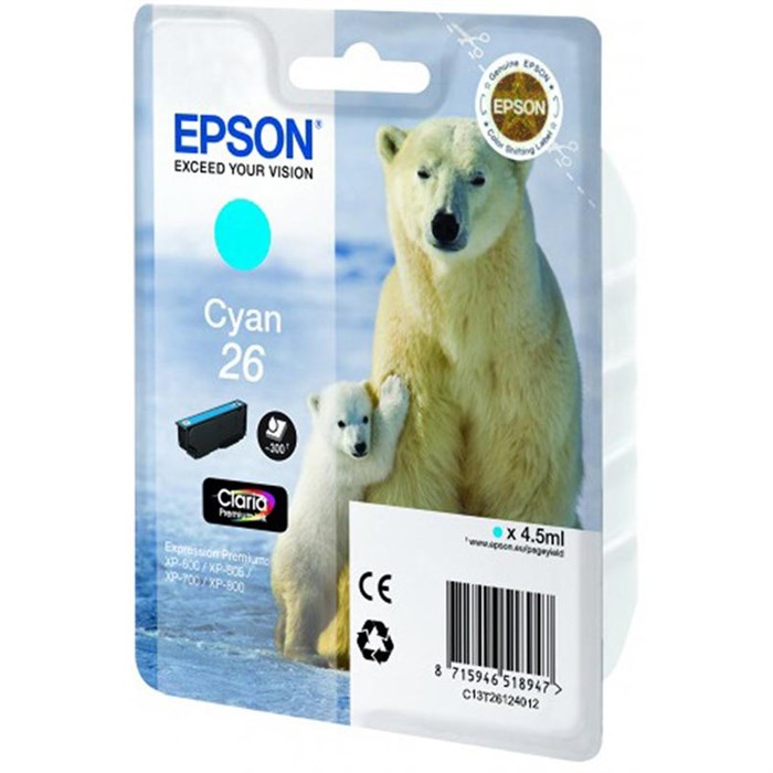 Картридж струйный Epson C13T26124012 гол. для XP600/700/800 722819 - фото 944459