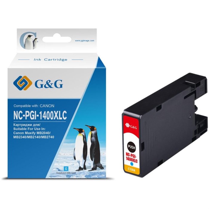 Картридж струйный G&G PGI-1400XL C гол.  для Canon MB2050/MB2350/MB2040 1650513 - фото 945399