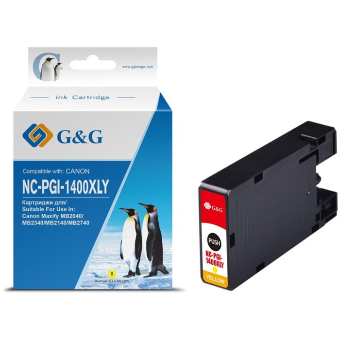 Картридж струйный G&G PGI-1400XL Y жел. для Canon MB2050/MB2350/MB2040 1650515 - фото 945401