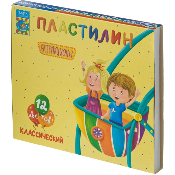 Пластилин классический Аттракционы набор 12 цв, 240 г, со стеком,ПЛ-К12-240 1674093 - фото 953311