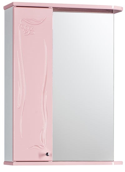 Зеркало-шкаф SANTREK HOME "Глория 50" левый (розовый) 525*705*180 - фото 965230