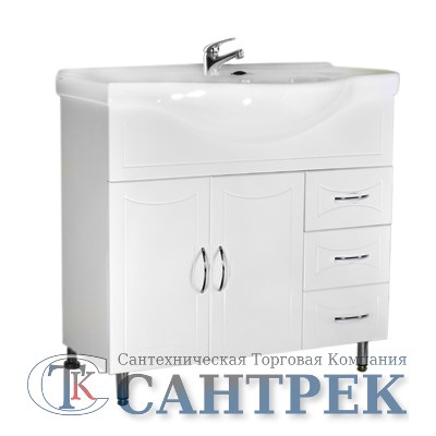 Подстолье SANTREK HOME "Стиль-87" (белый) 3 ящика 2 дверь под умыв. "СЕНЕЖ-87" 842х800х352 XST23899 - фото 966450