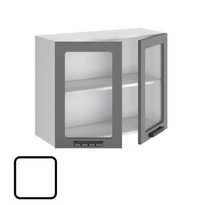 Шкаф навесной СИТИ-1, со стеклом ВС800 Белый софт (626х800) - фото 969028