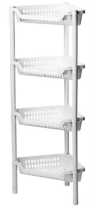 Полка угловая ЕВРО 4 секц, Белый 38,5х26,5х94,2 ("М-пластика") (М 2757) XST56556 - фото 991543