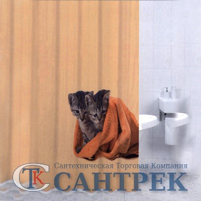 Штора для ванн BATH print 180x200 CAT TWINS (котята) DSP3008 (63) - фото 994463