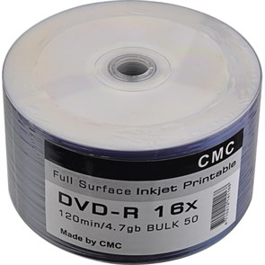 Носители информации CMC DVD-R 4,7 GB 16x Bulk/50 Full Ink Print 2056041