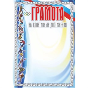 Грамота А4 спорт.дост сереб. виды спорта мел.мат 250г/м2 20шт/уп КЖ-586 1525451