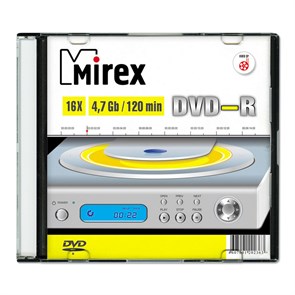 Носители информации DVD-R, 16x, Mirex, Slim/1, UL130003A1S 838859