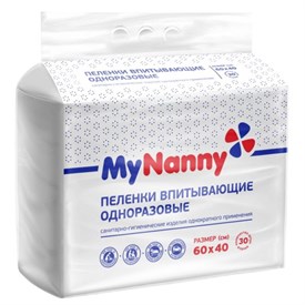 Пеленки впитывающие 60х40 см, Эконом, 30шт/уп 1779050