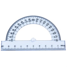 Транспортир 10см №1 School 180 градусов, прозрачный синий 1835231