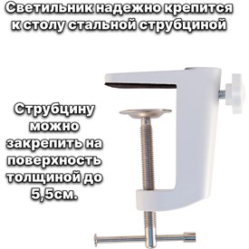 {{productViewItem.photos[photoViewList.activeNavIndex].Alt || productViewItem.photos[photoViewList.activeNavIndex].Description || 'Светильник Lucia L570 Fleksa LED на струбцине белый'}}