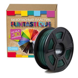 Катушка пластиковая Funtastique PLA-1KG-DG,1.75 мм,1 кг (темно-зеленый) 1164160