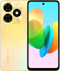 Смартфон Tecno Spark 20c 128Gb 8Gb золотое сияние моноблок 3G 4G 2Sim 6.56" 720x1612 Android 13 50Mpix 802.11 a/b/g/n/ac GPS GSM900/1800 GSM1900 TouchSc FM microSD max1024Gb XM2014230