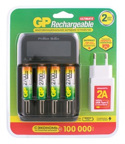 Аккумулятор + зарядное устройство GP PowerBank 270AAHCMHSPBA-2CR4