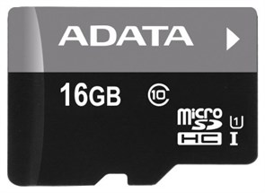 Флеш карта microSDHC 16GB A-Data  AUSDH16GUICL10-RA1