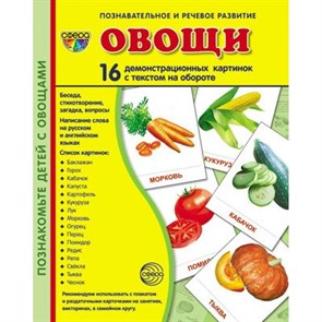 Овощи. 16 демонстрационных картинок с текстом на обороте. 174 х 220. XKN898107