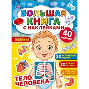 Большая книга с наклейками. Тело человека. 40 наклеек. XKN1845317