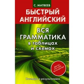 Быстрый английский. Вся грамматика в таблицах и схемах. Интегральная обложка. Матвеев С.А. XKN1061567