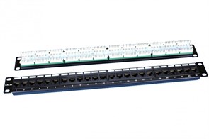Патч-панель 19", 1U, 24 порта RJ-45, категория 5e, Dual IDC, ROHS, цвет черный PP3-19-24-8P8C-C5E-110D Hyperline Hyperline