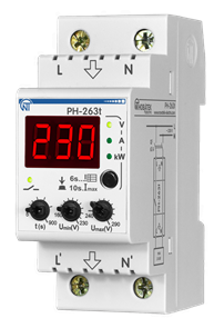 Реле напряжения 220/230В 63А до 14кВт 2-мод., журнал аварий тип РН-263t 3425600263т Новатек-Электро Новатек-Электро
