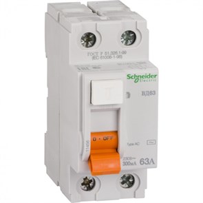 Выкл. дифф. тока 2-пол. 63А 300 мA тип AC серия Домовой ВД63 11456 Schneider Electric Schneider Electric XRS11456