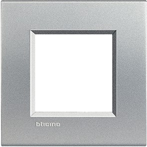 Рамка 2 модуля прямоугольная алюминий Living Light (Bticino) LNA4802TE Bticino (Legrand) Bticino (Legrand)