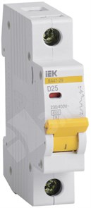 Автоматический выключатель 1-пол. 25А тип D 4,5кА серия ВА 47-29 MVA20-1-025-D IEK (ИЭК) IEK (ИЭК)