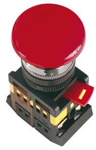Кнопка управления "Грибок"с фиксацией красная 230В d22мм 1з+1р IP40 тип AEAL-22 BBG60-AEAL-K04 IEK (ИЭК) IEK (ИЭК)