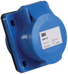 Розетка панельная прямая 16A, 2P+E, 230V, IP44 ССИ-413 PSR41-016-3 IEK (ИЭК) IEK (ИЭК)