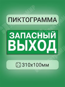 Пиктограмма "ЗАПАСНЫЙ ВЫХОД" 310х100 к BRIZ ЗВ3010 Белый свет Белый свет