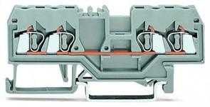 Клемма пружинная 4-х пров. проходная, 0,08-2,5 мм2, серая, CAGE CLAMP 280-833 Wago Wago XRS280-833