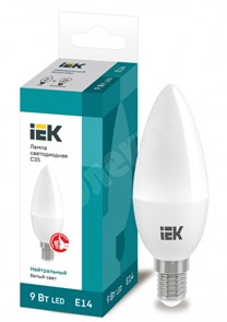 Лампа светодиодная C35 свеча 9Вт 230В 4000К E14 IEK LLE-C35-9-230-40-E14 IEK (ИЭК) IEK (ИЭК) XRSLLE-C35-9-230-40-E14