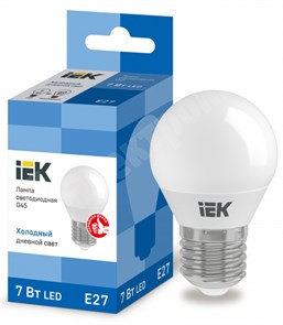 Лампа светодиодная ECO G45 шар 7Вт 230В 6500К E27 IEK LLE-G45-7-230-65-E27 IEK (ИЭК) IEK (ИЭК)