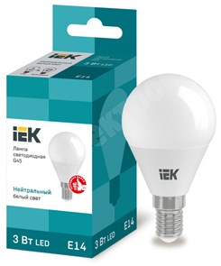 Лампа светодиодная G45 шар 3Вт 230В 4000К E14 IEK LLE-G45-3-230-40-E14 IEK (ИЭК) IEK (ИЭК)