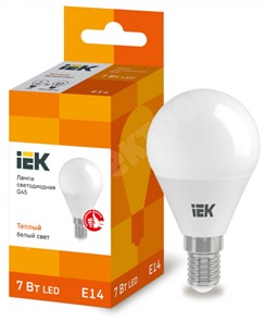 Лампа светодиодная G45 шар 7Вт 230В 3000К E14 IEK LLE-G45-7-230-30-E14 IEK (ИЭК) IEK (ИЭК)