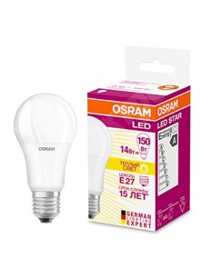 Лампа светодиодная LSCLA150 А60 15W 230V Е27 2700К тёплый  Osram XRS4058075695382