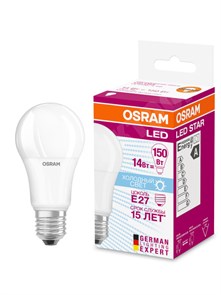 Лампа светодиодная LSCLA150 А60 15W 230V Е27 4000К белый  Osram XRS4058075695412