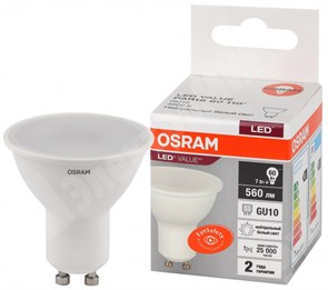 Лампа светодиодная LVPAR1660 7SW/840 7 Вт 230V GU10 4000К белый 4058075581586 Osram Osram