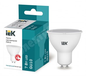 Лампа светодиодная PAR16 софит 7Вт 230В 4000К GU10 IEK LLE-PAR16-7-230-40-GU10 IEK (ИЭК) IEK (ИЭК)