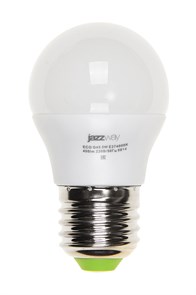 Лампа светодиодная PLED-ECO-G45 5 Вт 230В Е27 3000K тёплый (1036957A) АА .1036957A Jazzway Jazzway