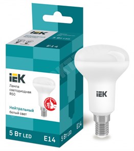 Лампа светодиодная R50 рефлектор 5Вт 230В 4000К E14 IEK LLE-R50-5-230-40-E14 IEK (ИЭК) IEK (ИЭК) XRSLLE-R50-5-230-40-E14