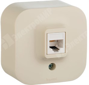 Розетка компьютерная RJ45 кат.5E UTP слоновая кость Quteo 782254 Legrand Legrand