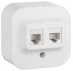 Розетка двойная RJ11+RJ45 белый Quteo 782221 Legrand Legrand