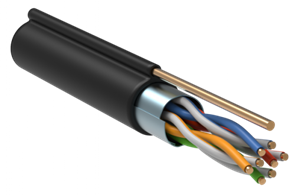 Кабель  витая пара экранированный для внешней прокладки F/UTP кат.5e 4х2х0,51 LDPE, с металл. тросом LC3-C5E04-359 ITK ITK XRSLC3-C5E04-359